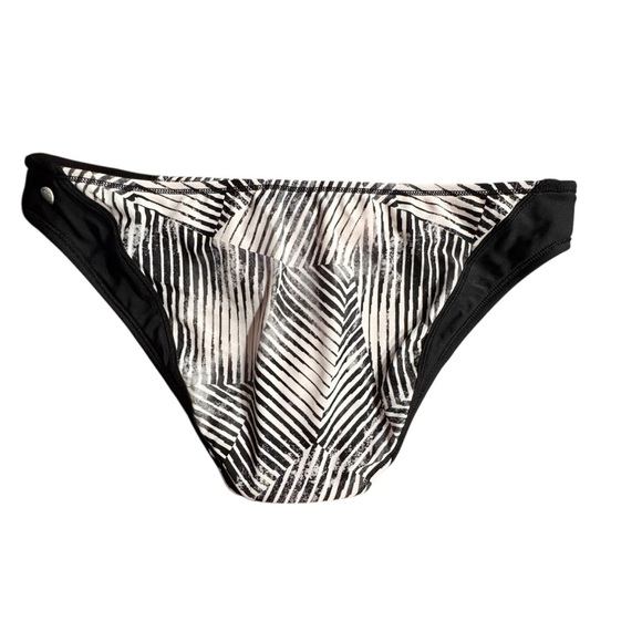 Zella Woman’s Bikini Bottom Swimsuit Size XL /TG Black White - Picture 2 of 6